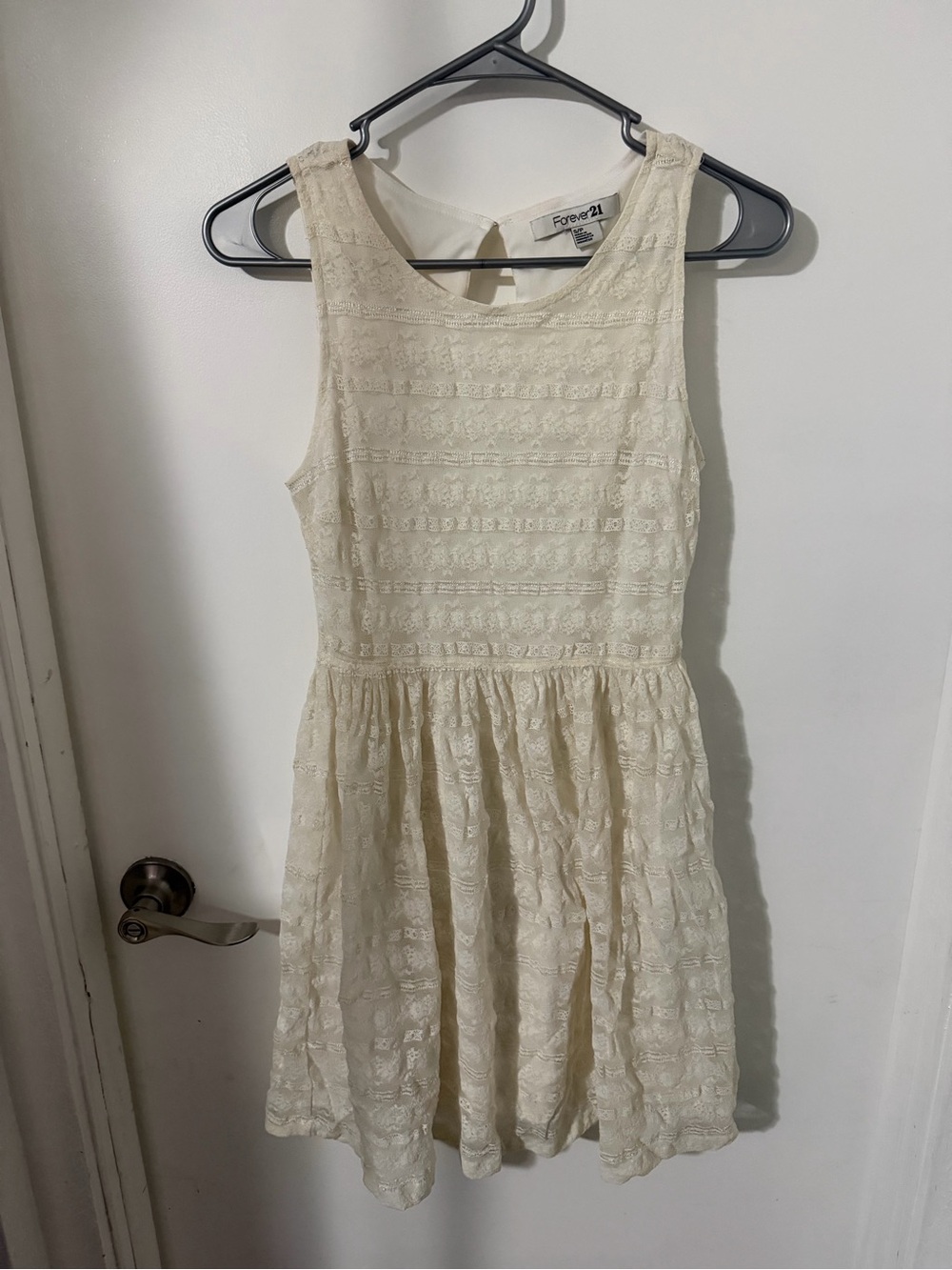 Forever 21 Ivory Lace Fit & Flare Dress Small Cottagecore